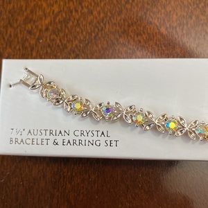 Austrian Crystal Tennis Bracelet and Earring Set